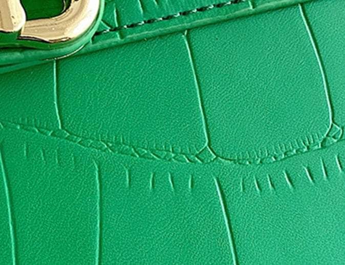 Luxurious Square Bag with Mini Crocodile Embossed Silk Scarf