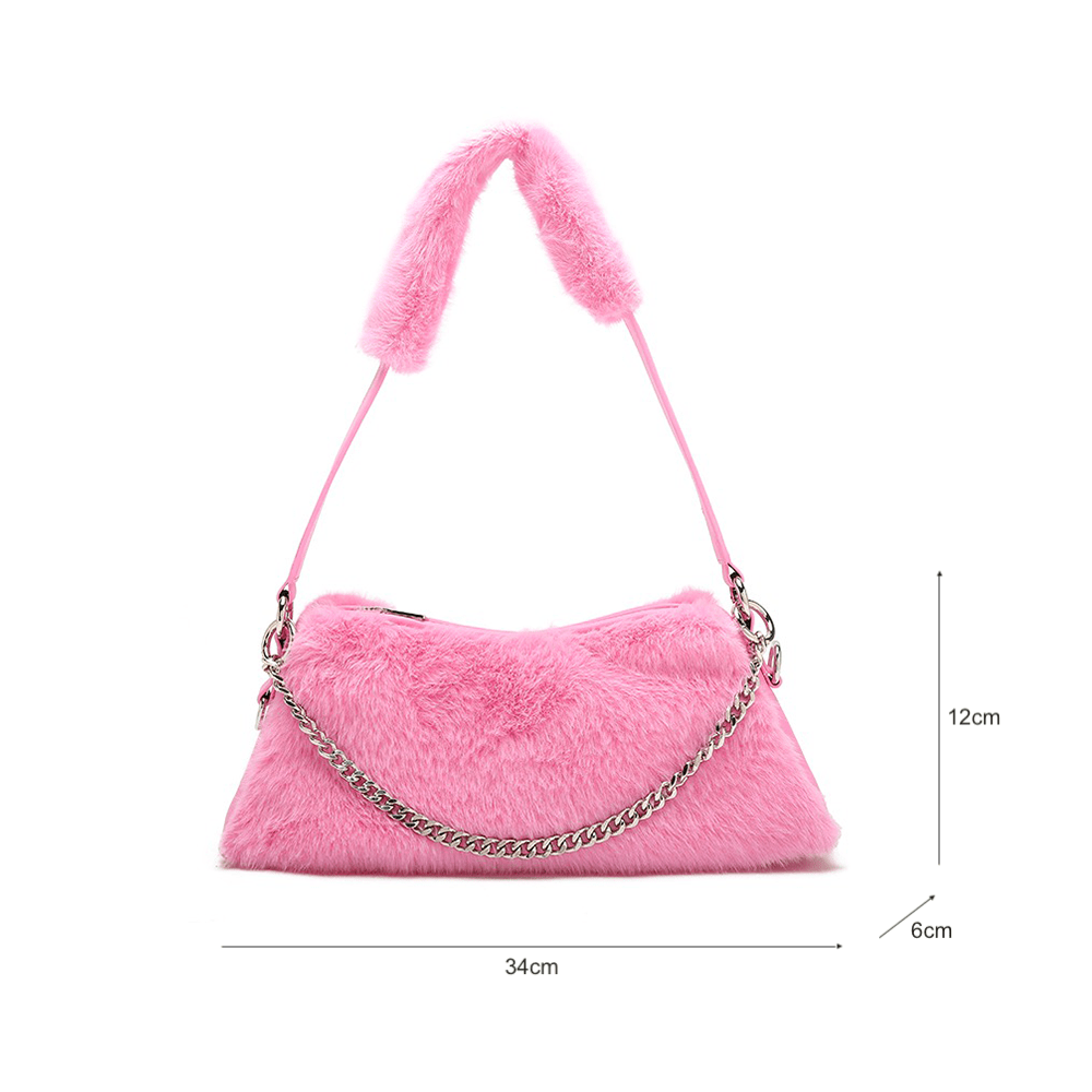 Luxurious Vegan Fur Hobo Handbag