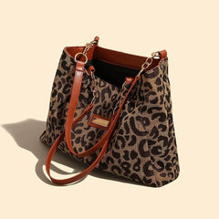 Luxury Bucket Leopard Print Shoulder Bag