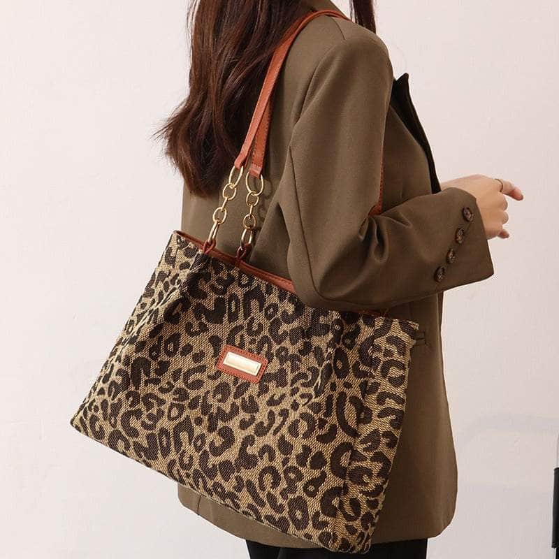 Luxury Bucket Leopard Print Shoulder Bag