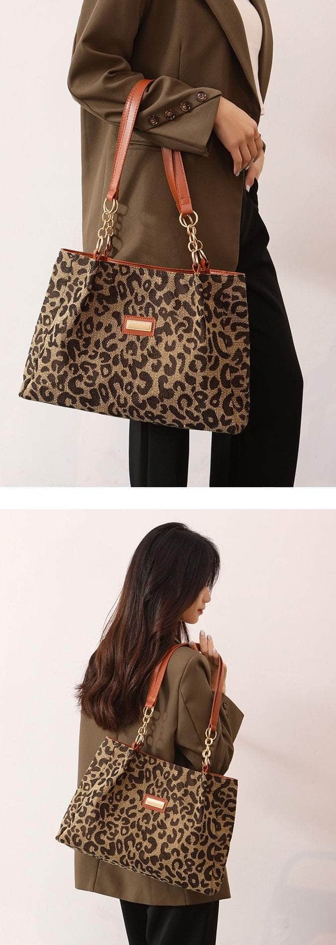 Luxury Bucket Leopard Print Shoulder Bag