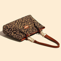 Luxury Bucket Leopard Print Shoulder Bag