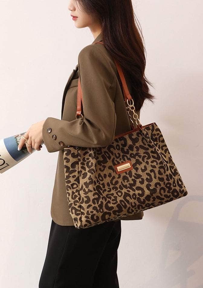 Luxury Bucket Leopard Print Shoulder Bag