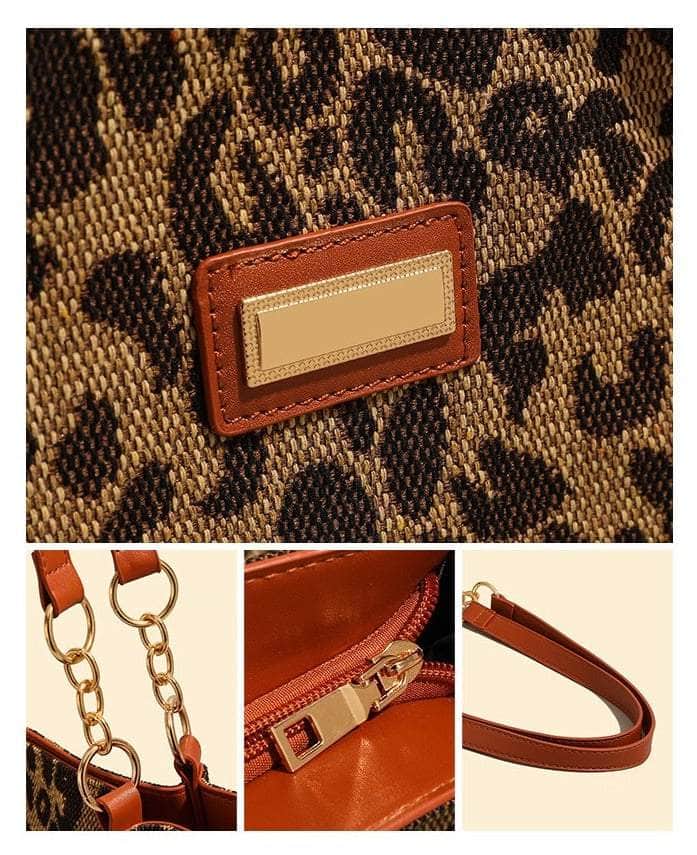 Luxury Bucket Leopard Print Shoulder Bag