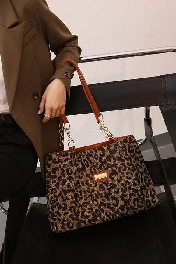 Luxury Bucket Leopard Print Shoulder Bag