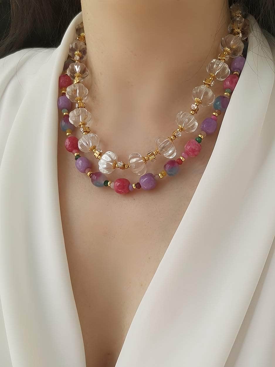 Luxury Czech Glass Vintage Beaded Genève Necklace