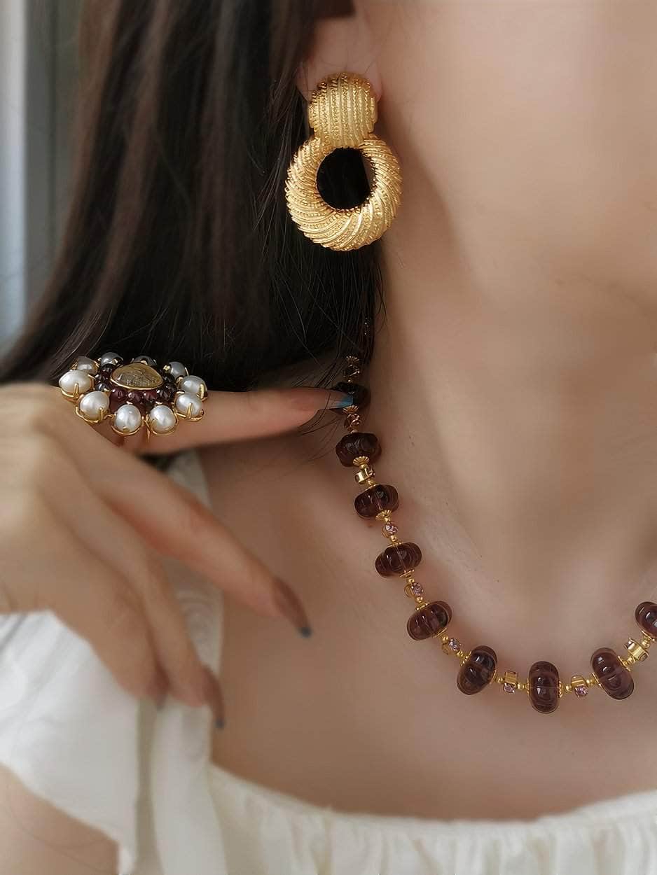 Luxury Czech Glass Vintage Beaded Genève Necklace