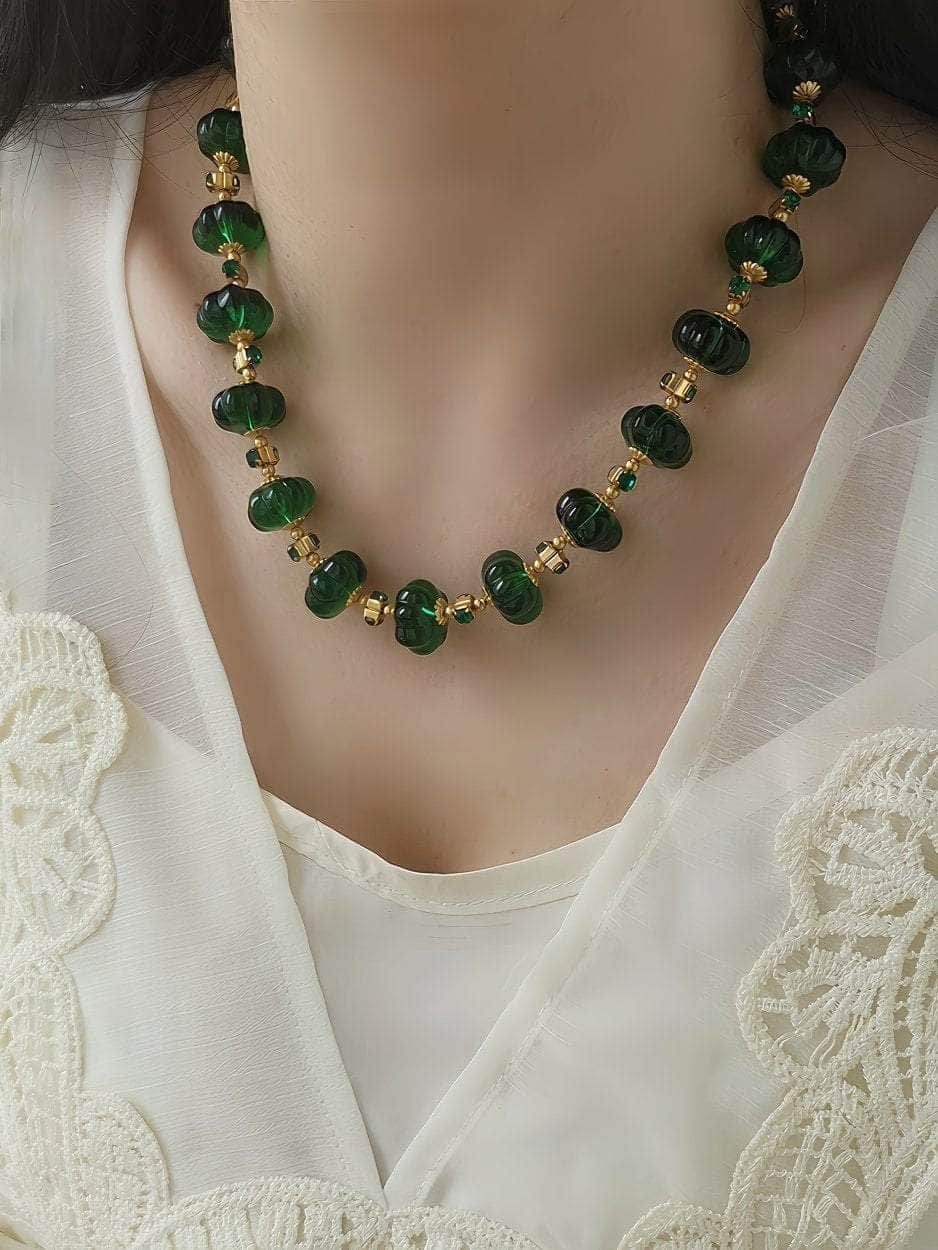 Luxury Czech Glass Vintage Beaded Genève Necklace