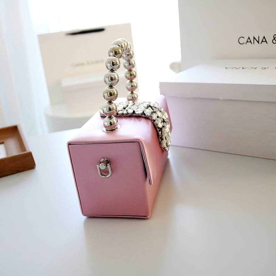 Luxury Rhinestone Deco Flap Top Handle Box Bag