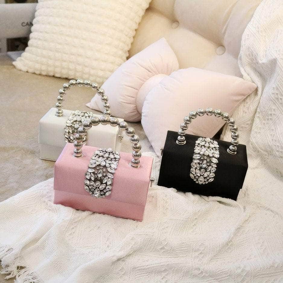 Luxury Rhinestone Deco Flap Top Handle Box Bag