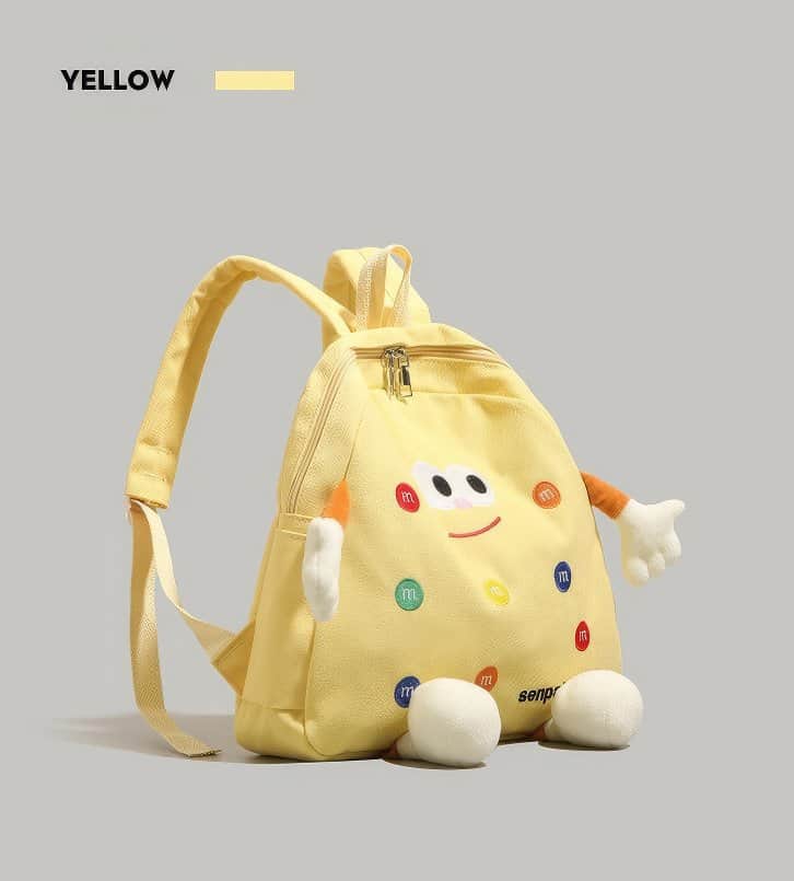 M&M's Inspired Cute Yellow Cartoon Schoolbag