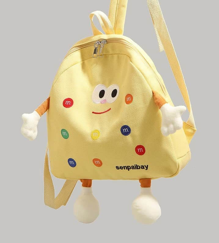 M&M's Inspired Cute Yellow Cartoon Schoolbag