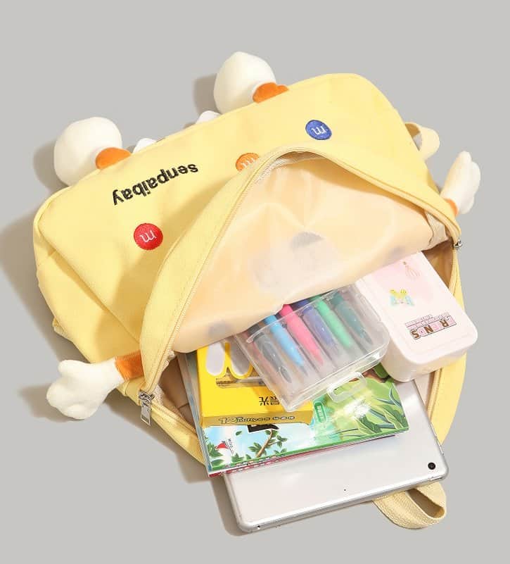 M&M's Inspired Cute Yellow Cartoon Schoolbag