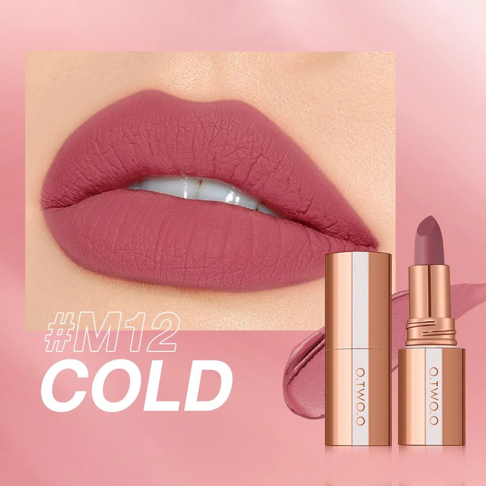 Matte Lipstick: Long Lasting, Waterproof, Smudge-free, Classic Velvet Finish - Highly Pigmented Lip Tint Makeup M12