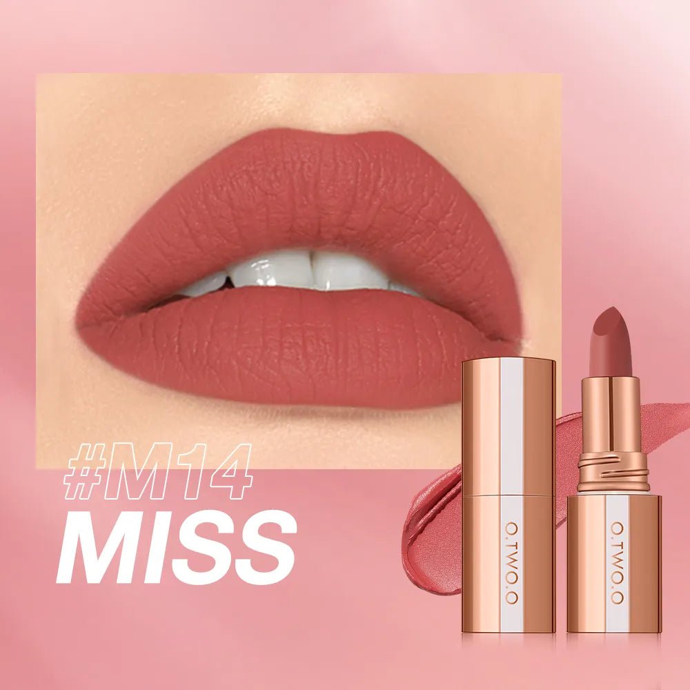Matte Lipstick: Long Lasting, Waterproof, Smudge-free, Classic Velvet Finish - Highly Pigmented Lip Tint Makeup M14