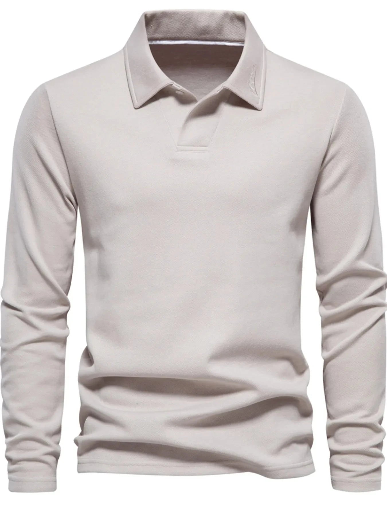 Men's Button Detail Long Sleeve Polo Dust Storm / S