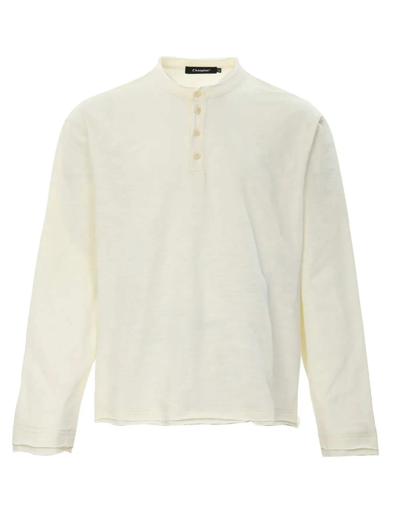 Men's Button Detail Long Sleeve T-Shirt Apricot / S