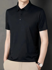 Men's Button Detail Short Sleeve Polo Black / 165