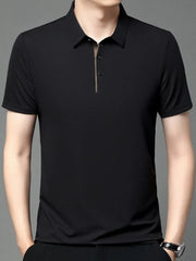 Men's Button Detail Short Sleeve Polo Black / 165