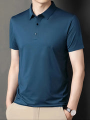 Men's Button Detail Short Sleeve Polo Dark Blue / 165