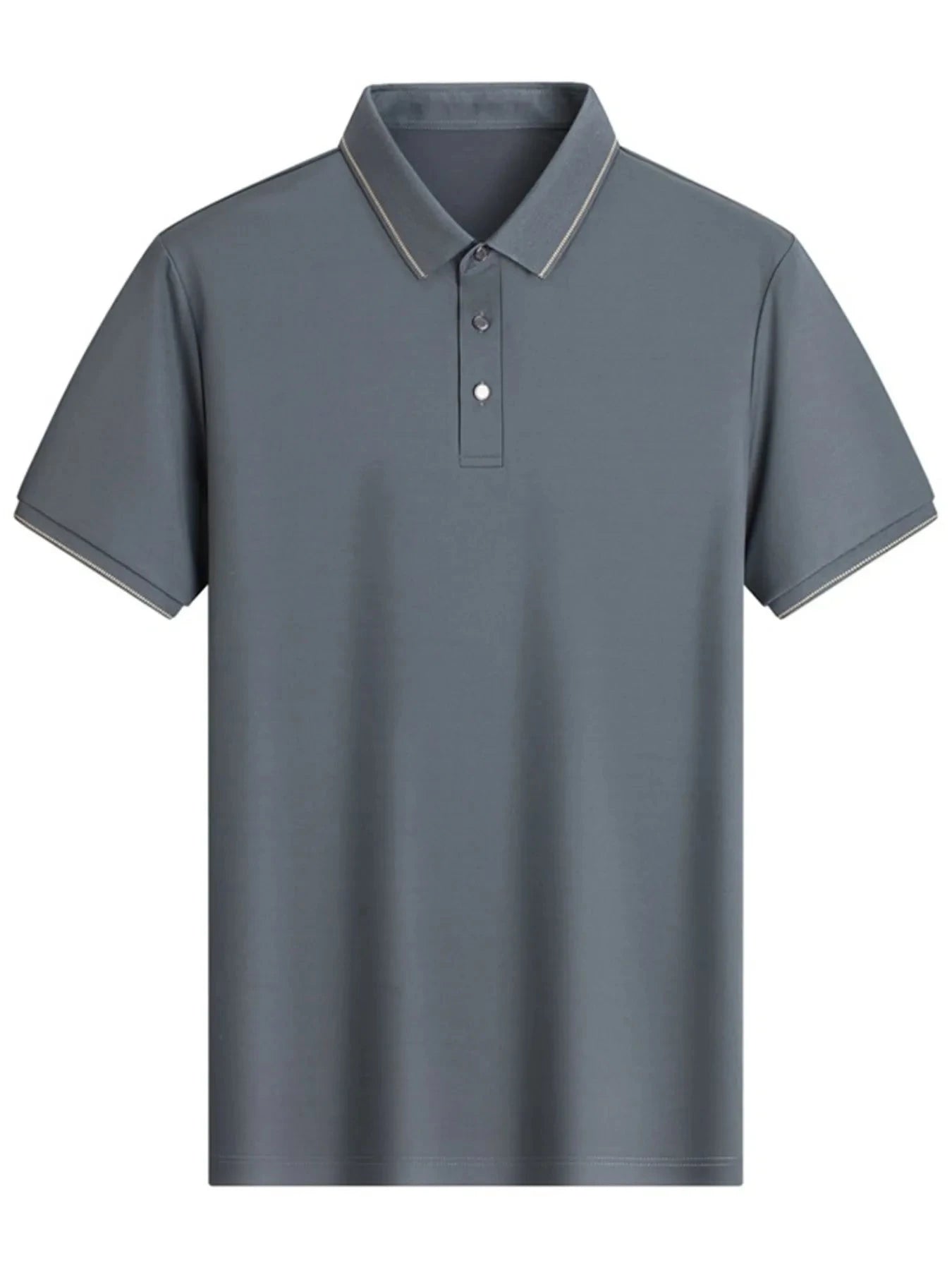 Men's Button Detail Short Sleeve Polo Dark Gray / 170