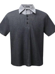 Men's Button Detail Short Sleeve Polo Dark Gray / M