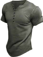 Men's Button Detail Short Sleeve Polo Dark Gray / S