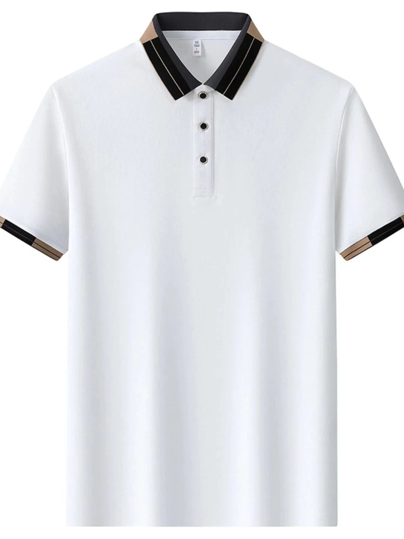 Men's Button Detail Short Sleeve Polo Frost White / 48