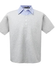 Men's Button Detail Short Sleeve Polo Gray / M