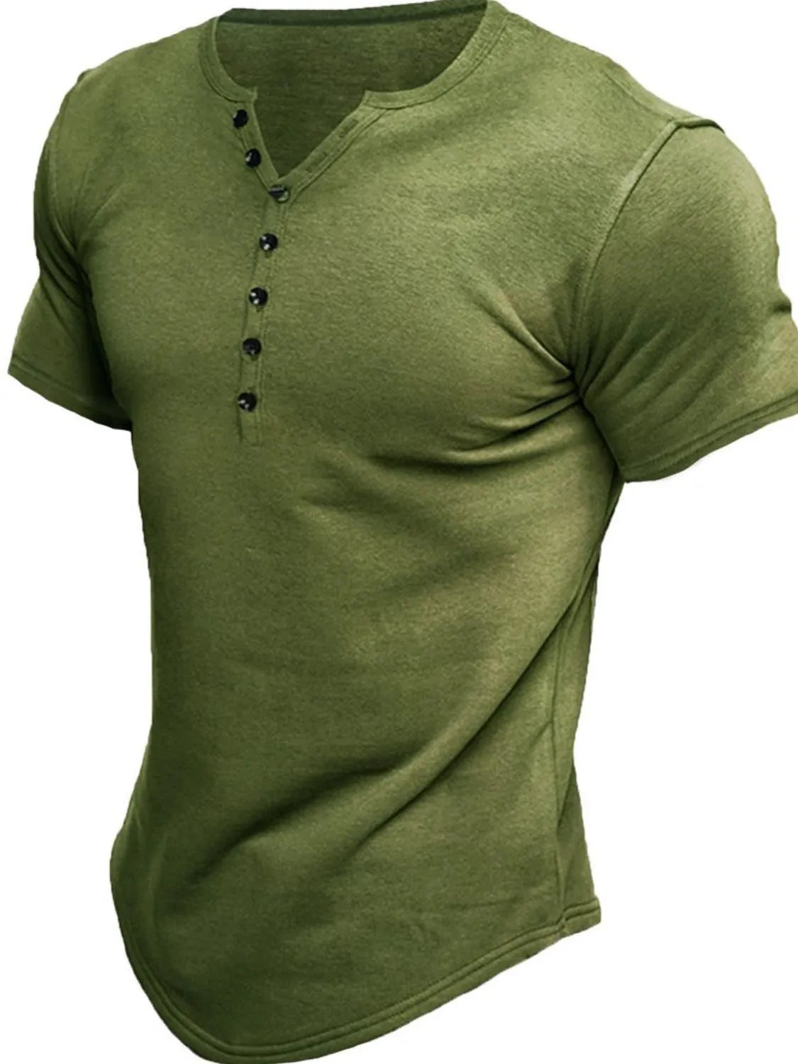 Men's Button Detail Short Sleeve Polo Moss / S
