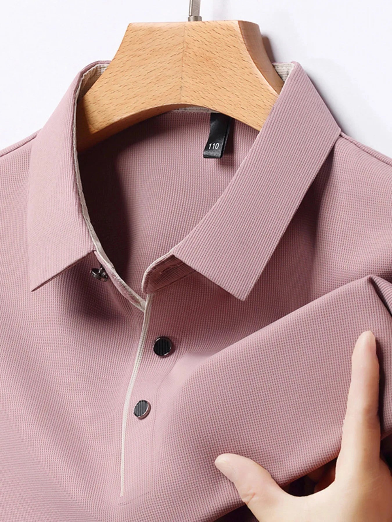 Men's Button Detail Short Sleeve Polo Pink / 165