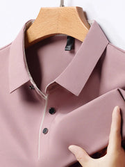 Men's Button Detail Short Sleeve Polo Pink / 165