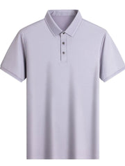 Men's Button Detail Short Sleeve Polo Purple / 170