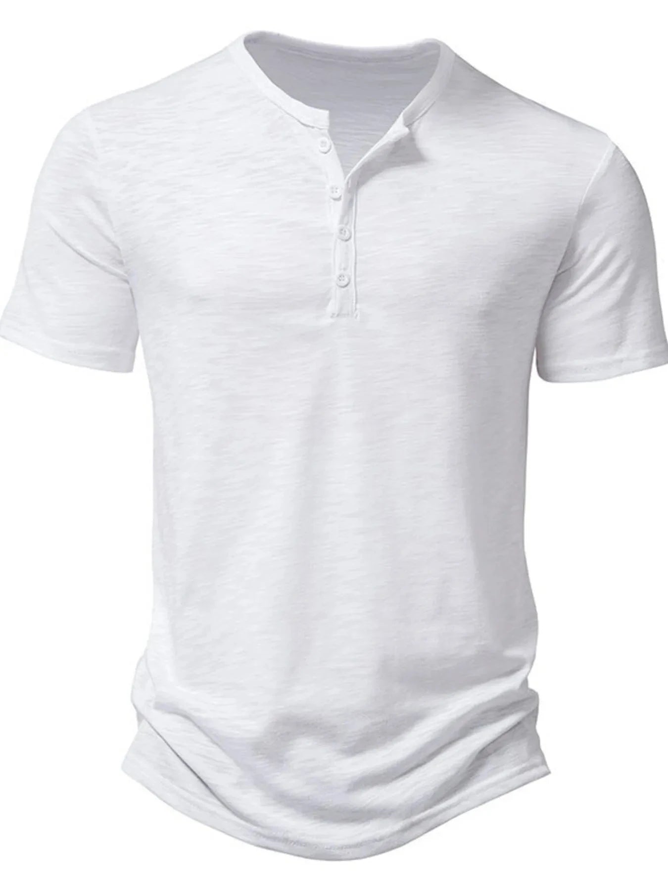 Men's Button Detail Short Sleeve Top White / S