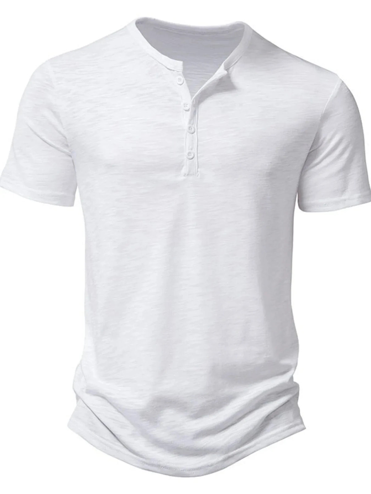 Men's Button Detail Short Sleeve Top White / S