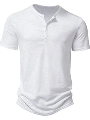 Men's Button Detail Short Sleeve Top White / S