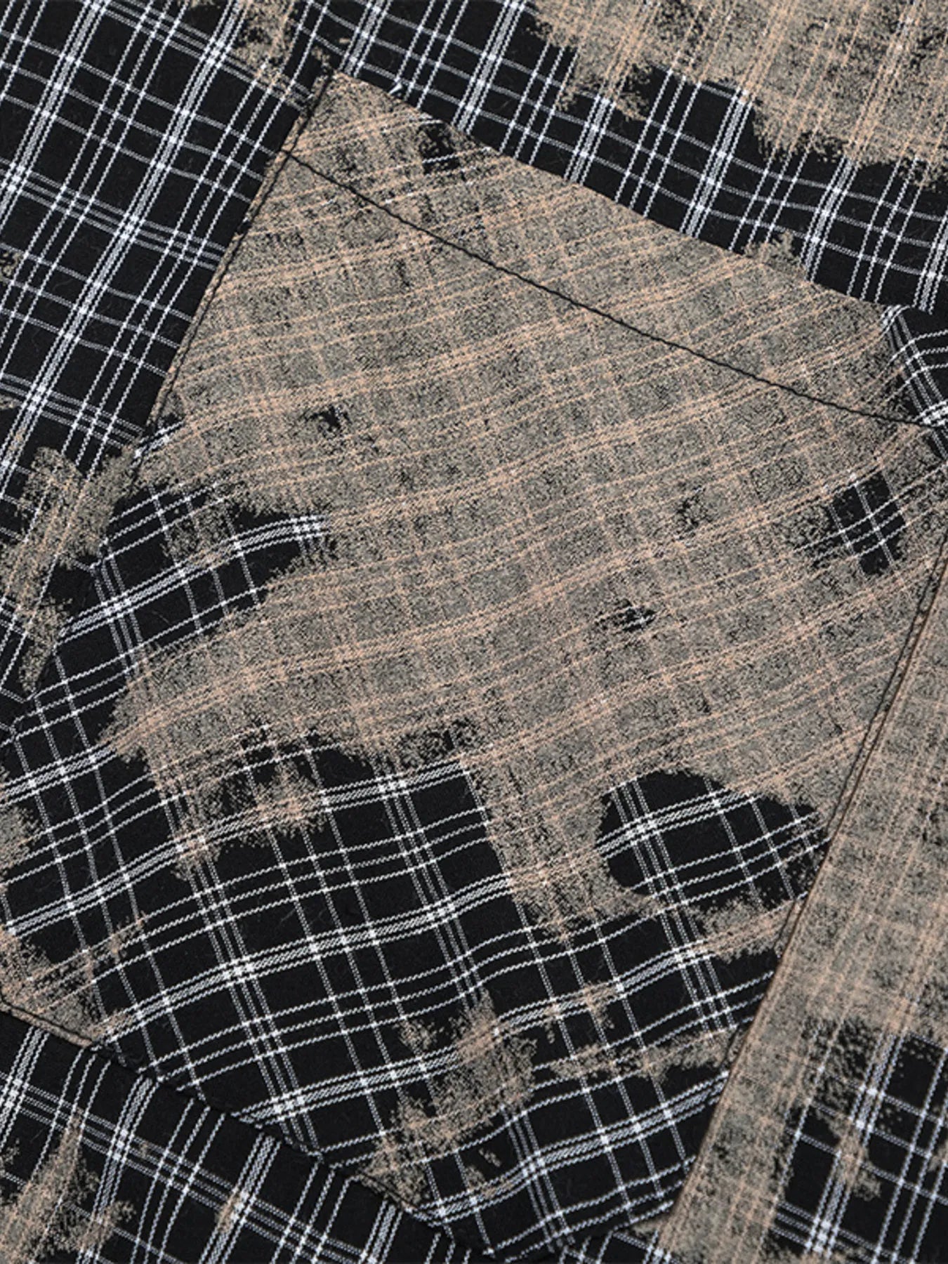 Men's Button Down Distressed Plaid Shirt