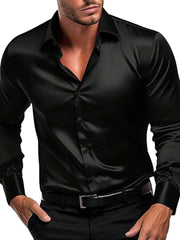 Men's Button Down Long Sleeve Shirt Black / S