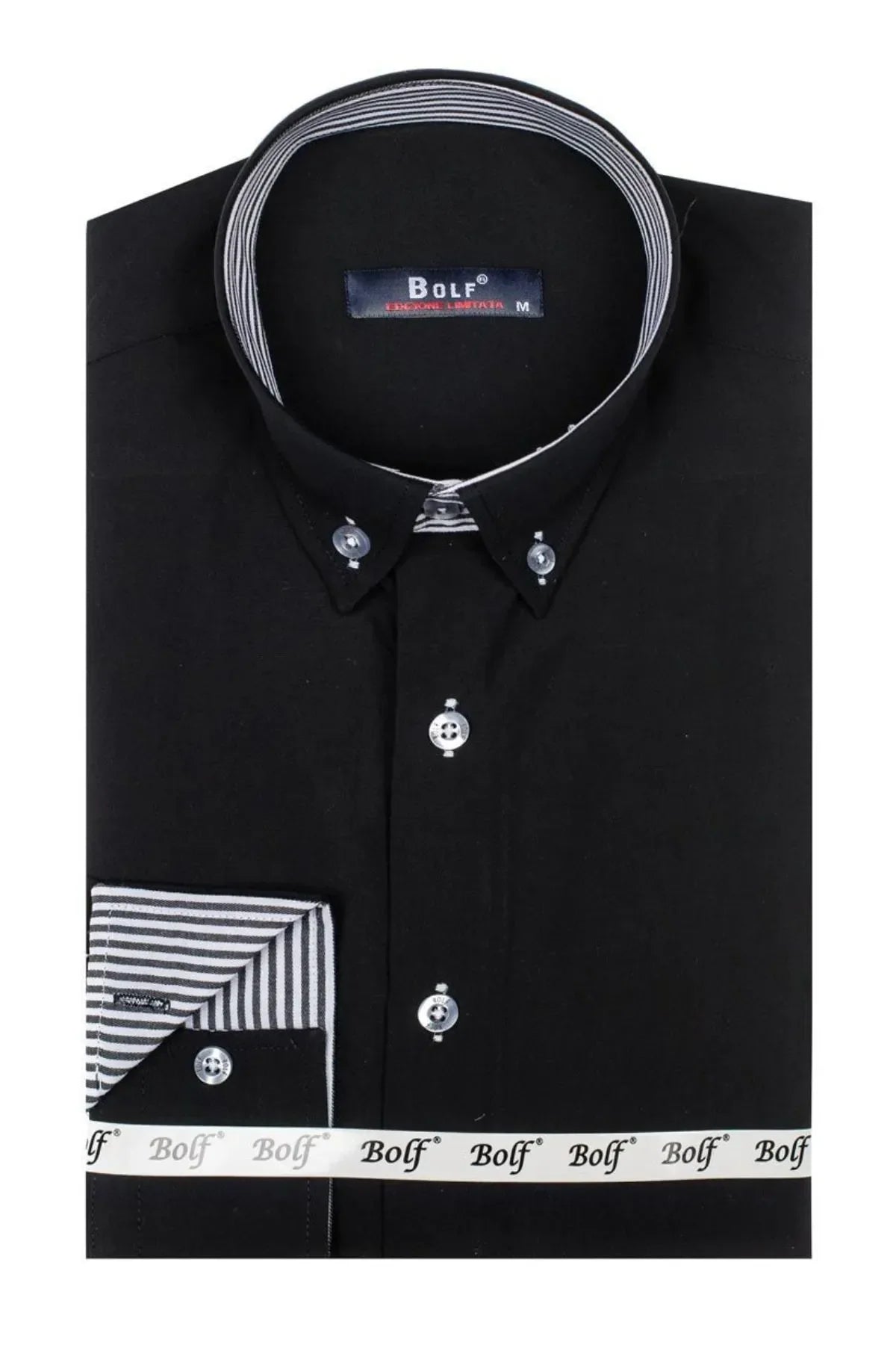 Men's Button-Down Shirt with Striped Detail