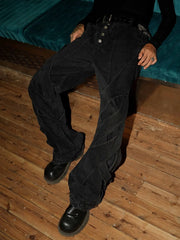 Men's Button Fly Studded Bootcut Jeans