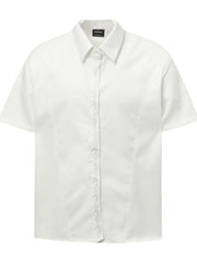Men's Button Up Short Sleeve Shirt White / M