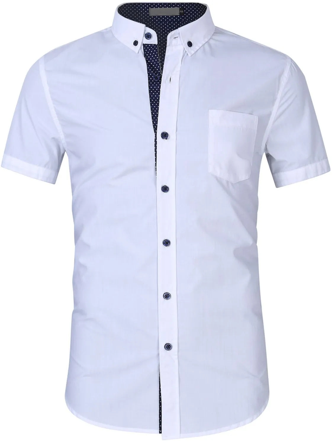 Men's Button Up Short Sleeve Shirt White / S