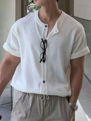 Men's Button Up Short Sleeve Top