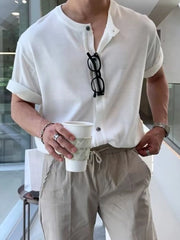 Men's Button Up Short Sleeve Top