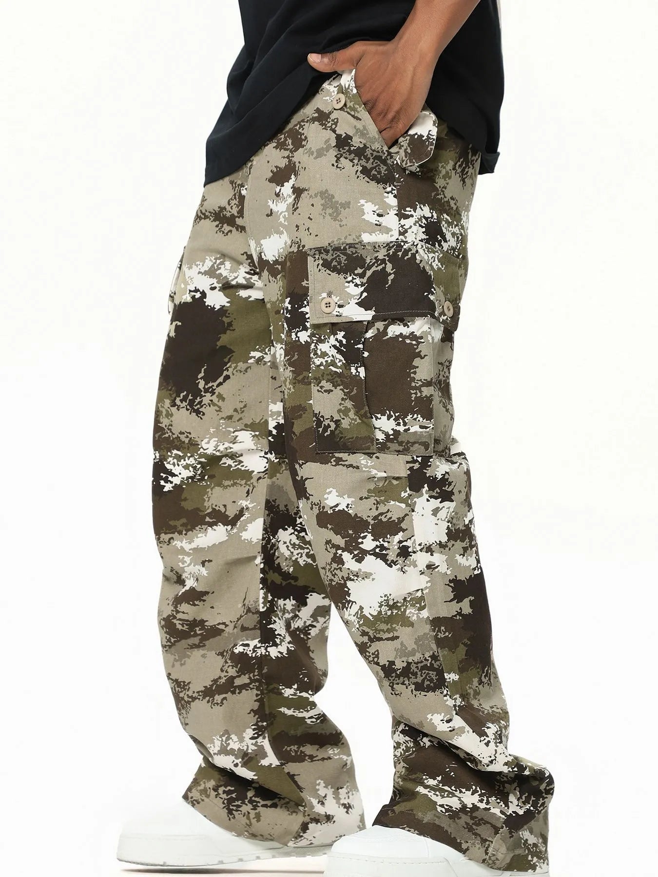 Men's Camouflage Cargo Wide Leg Pants Camouflage / S