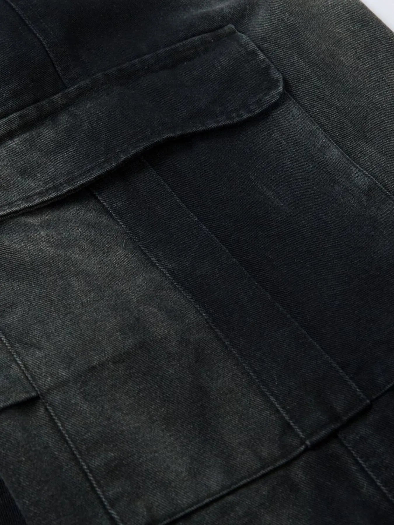 Men's Cargo Wide-Leg Jeans with Drawstring