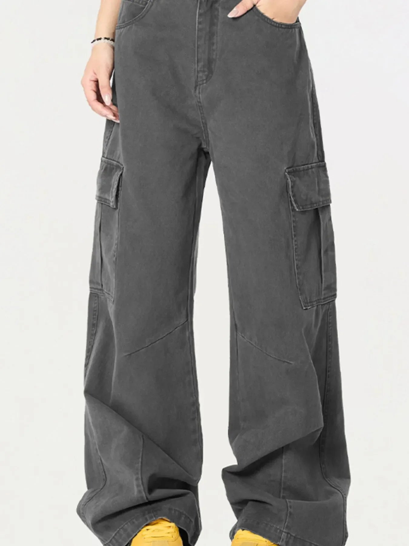 Men's Cargo Wide Leg Utility Pants Grey / S