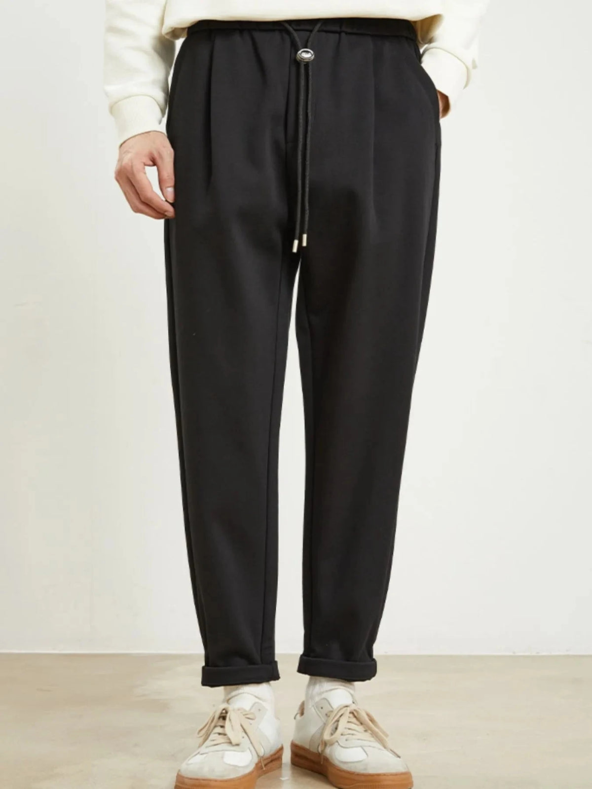 Men's Casual Drawstring Pants Black / 29