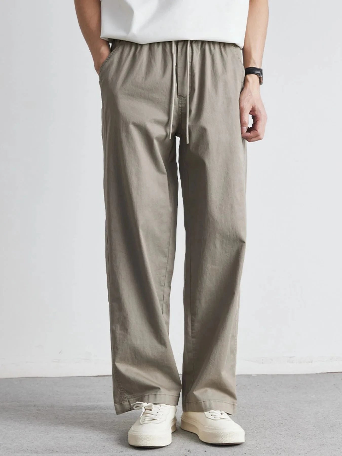 Men's Casual Drawstring Wide Leg Pants