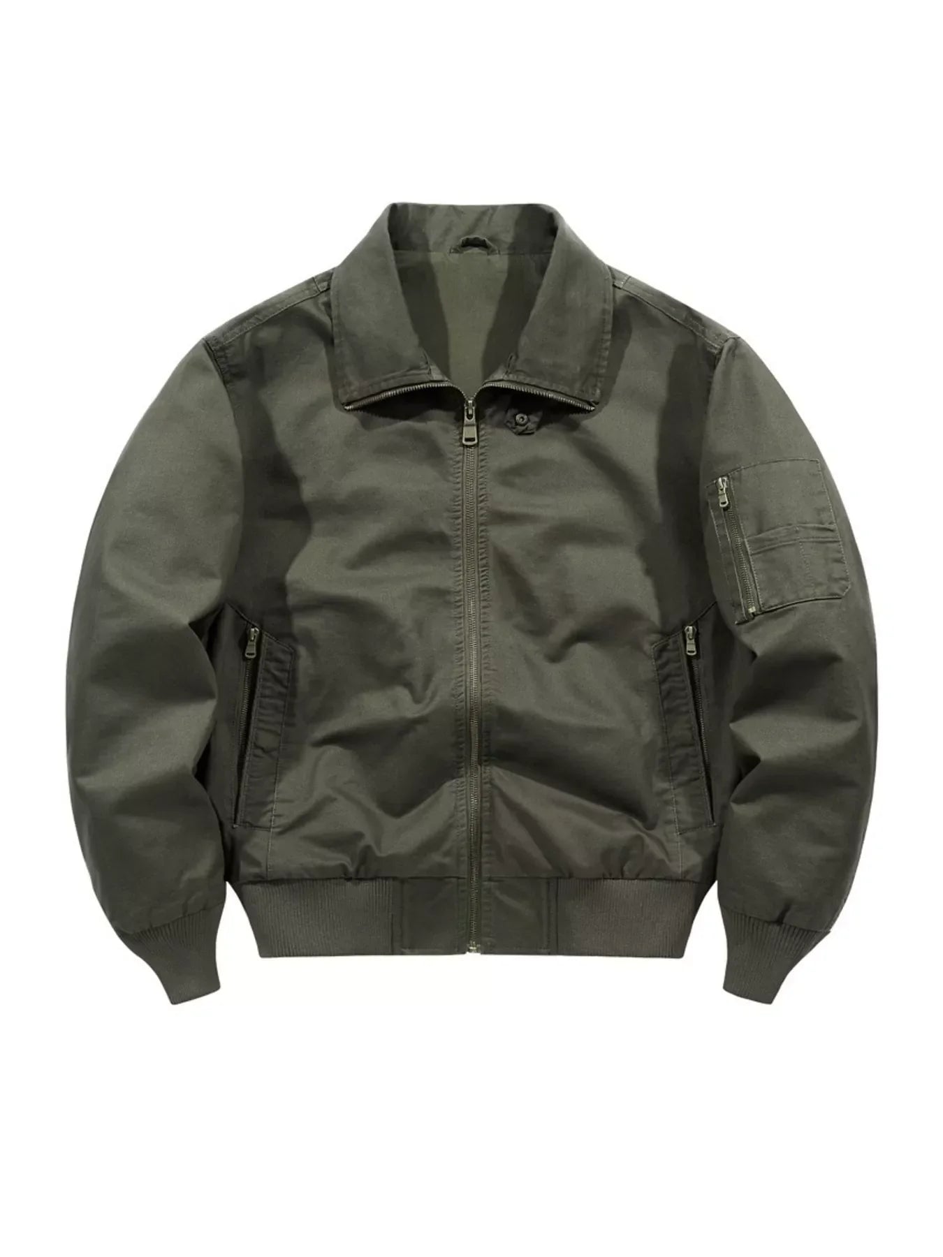 Men's Casual Lightweight Zip Up Jacket Army Green / M
